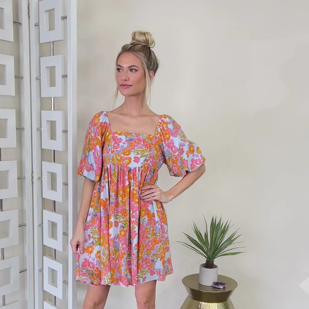 Enchanting Ways Orange Floral Print Dress 🧡🌸 Red Dress Boutique